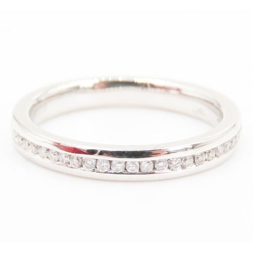 492 - Diamond Half Eternity Ring Set in 18 Carat White Gold Ring Size K and a Half