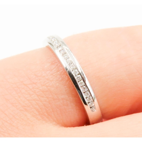 492 - Diamond Half Eternity Ring Set in 18 Carat White Gold Ring Size K and a Half