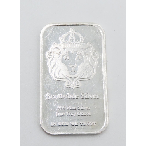 504 - Scottsdale Silver One Ounce Fine 999.9 Silver Ingot