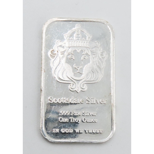 505 - Scottsdale Silver One Ounce Fine 999.9 Silver Bar