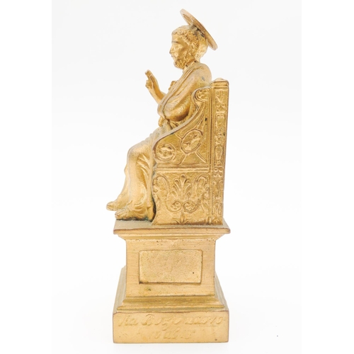 51 - Gilded Bronze Saint Peter Holding The Keys of Heaven 12cm High