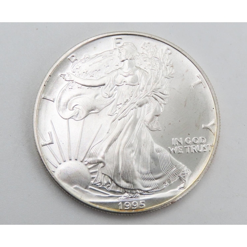 517 - One Ounce Fine 999.9 Silver United States of America 1 Dollar 1995 Coin