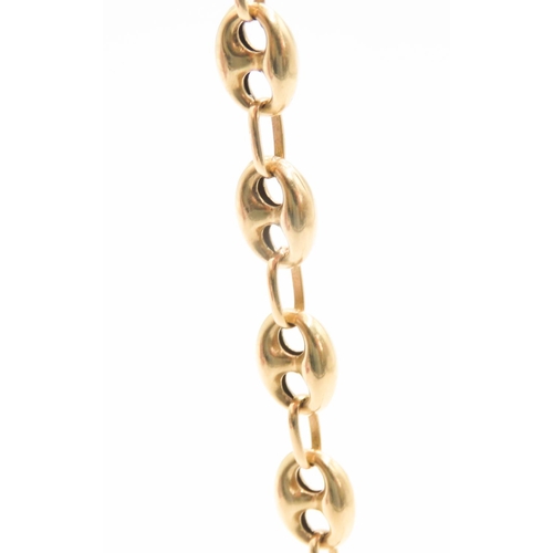 6 - 18 Carat Yellow Gold Button Link Bracelet with Lobster Clasp 22cm Long