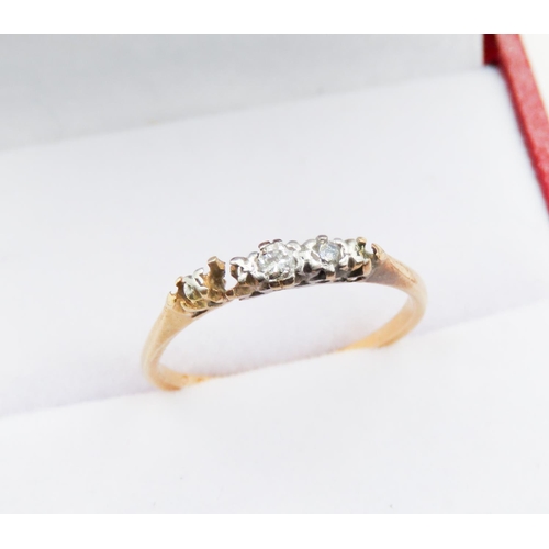 87 - Diamond Set Ring Mounted in 18 Carat Gold and Platinum Size M Sold As Photographed