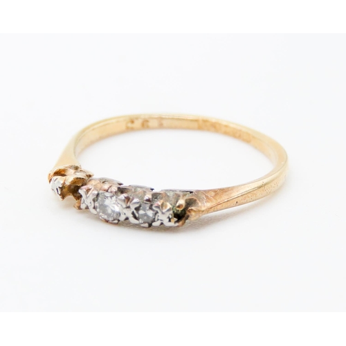 87 - Diamond Set Ring Mounted in 18 Carat Gold and Platinum Size M Sold As Photographed