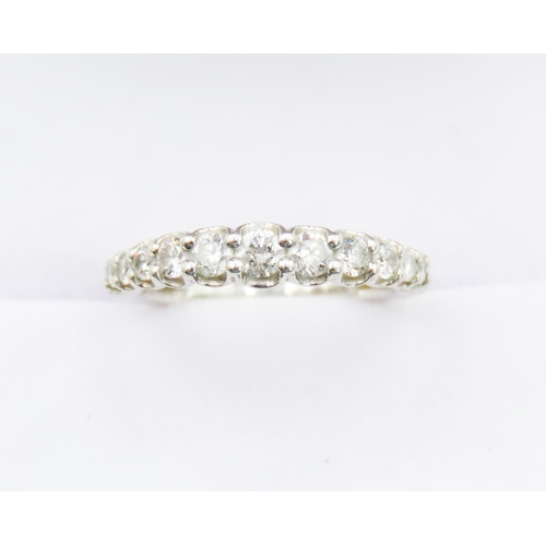 89 - Round Cut Diamond Set Graduated Form Half Eternity Ring Mounted in Platinum Ring Size I Total Diamon... 