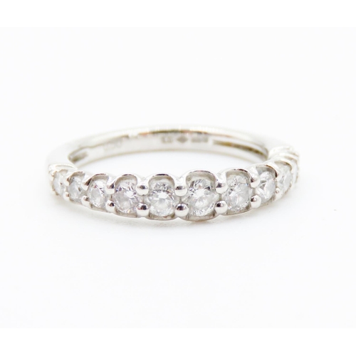 89 - Round Cut Diamond Set Graduated Form Half Eternity Ring Mounted in Platinum Ring Size I Total Diamon... 