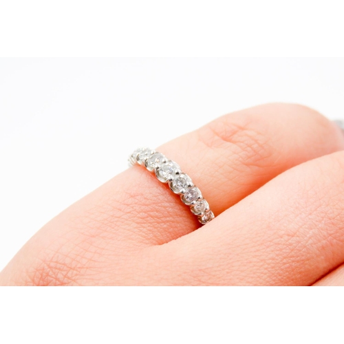 89 - Round Cut Diamond Set Graduated Form Half Eternity Ring Mounted in Platinum Ring Size I Total Diamon... 