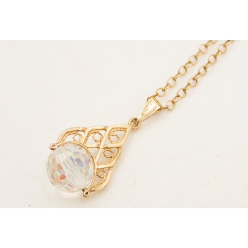 92 - Chameleon Gemstone Swivel Pendant Set in 9 Carat Yellow Gold Detailed Setting 2cm Drop Further Set o... 