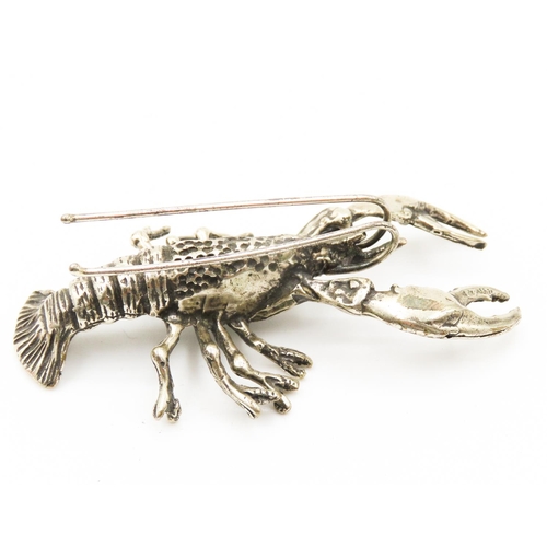 98 - Silver Lobster Figure 8cm Long 2cm High Attractively Detailed