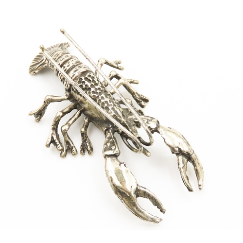 98 - Silver Lobster Figure 8cm Long 2cm High Attractively Detailed