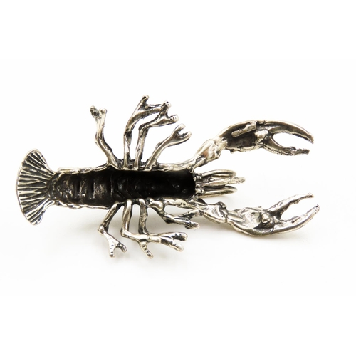 98 - Silver Lobster Figure 8cm Long 2cm High Attractively Detailed