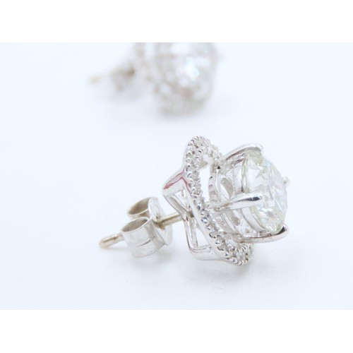 35 - Pair of Diamond Set Ladies Earrings Mounted in 18 Carat White Gold with Removable Diamond Set Halo S... 