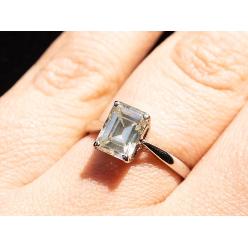 104 - Emerald Cut Diamond Solitaire Four Claw Set Ring Mounted in Platinum Colour L/M Clarity VS1/VS2 Diam... 