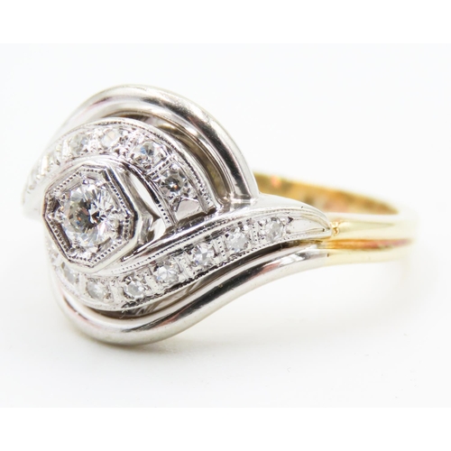 130 - Finely Detailed Diamond Centre Stone Ring Set in 14 Carat White Gold Further Diamond Set Surround Mo... 