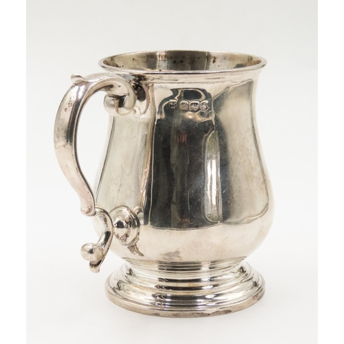 147 - Silver Tankard Flying Sea Scroll Handle Approximately 14 cm High