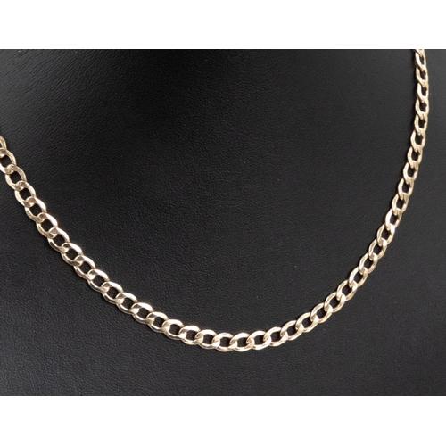 15 - 9 Carat Yellow Gold Curb Link Necklace 50cm Long