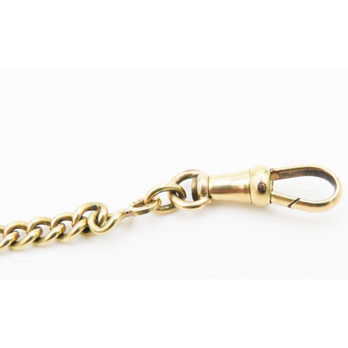 174 - 9 Carat Yellow Gold Pocket Watch Chain with Lobster and Ring Barrell Clasp 35cm Long Possibly French