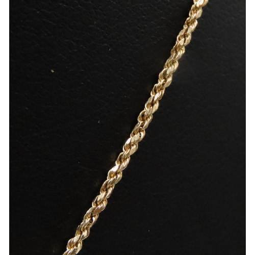 199 - 10 Carat Yellow Gold Lariat Drop Necklace 48cm Long Further Pendant Drop 5cm