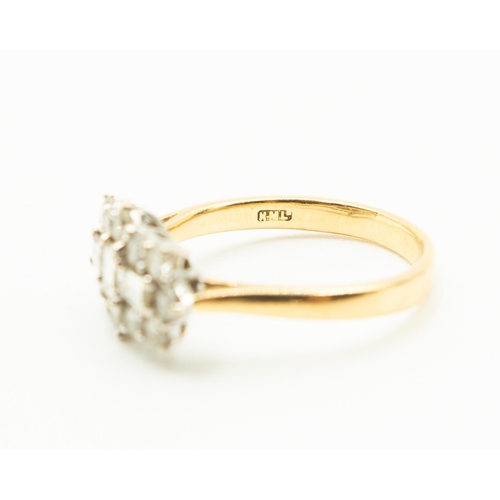 205 - Baguette Cut and Round Cut Diamond Set Ladies Cluster Ring Mounted in 18 Carat Yellow Gold Total Dia... 