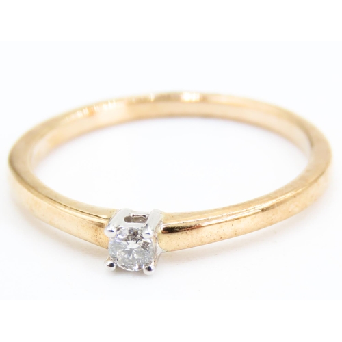 224 - Diamond Solitaire Ring Mounted in 9 Carat Yellow Gold Ring Size N