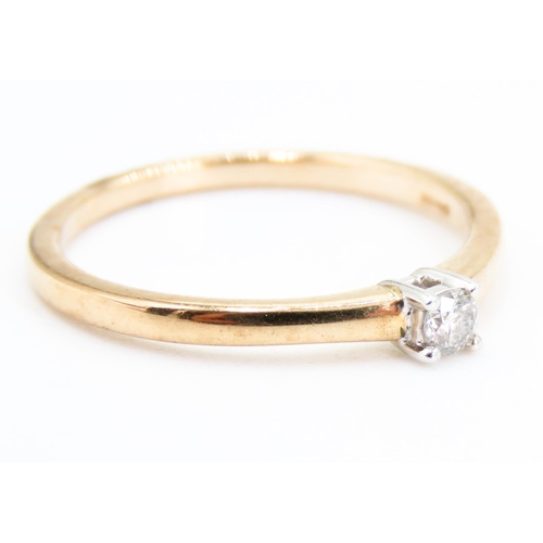 224 - Diamond Solitaire Ring Mounted in 9 Carat Yellow Gold Ring Size N