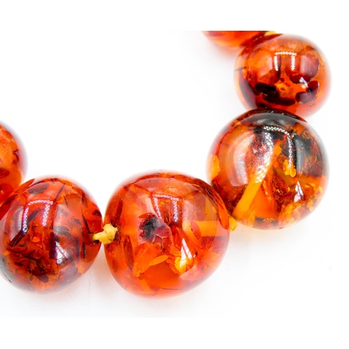 227 - Amber Graduated Form Ladies Necklace 70cm Long