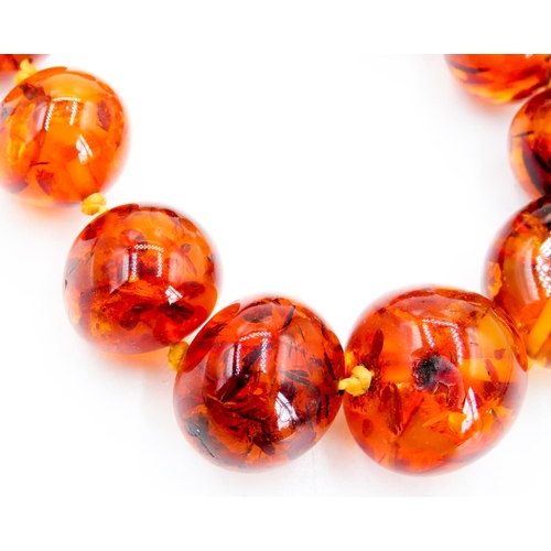 227 - Amber Graduated Form Ladies Necklace 70cm Long