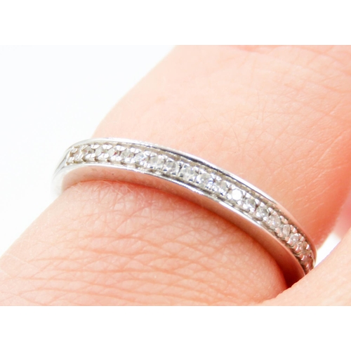 238 - 9 Carat White Gold Diamond Set Half Eternity Band Ring Size L