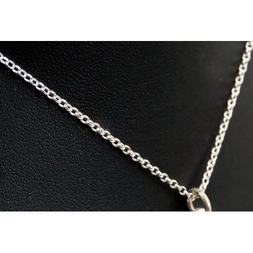 259 - Silver Ingot Bar Pendant 4cm High Set on Silver Chain 50cm Long