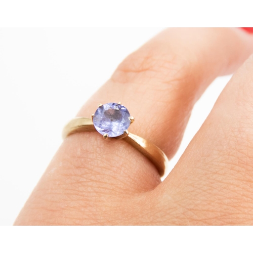 26 - Tanzanite Solitaire Ring Six Claw Set Mounted in  9 Carat Yellow Gold Ring Size L