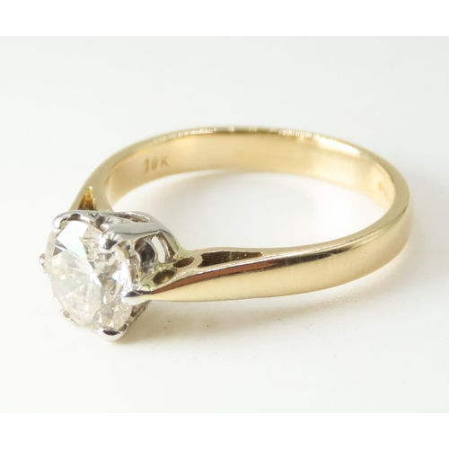 260 - Diamond Solitaire Six Claw Set Ring Mounted on 18 Carat Yellow Gold Diamond Carat Weight 1.39ct Ring... 