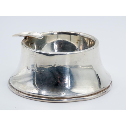 272 - Silver Desk Tidy or Ash Tray Restrained Form 7.5cm Diameter 3cm High