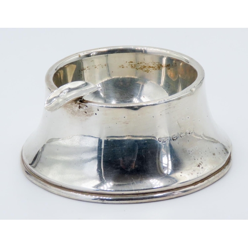 272 - Silver Desk Tidy or Ash Tray Restrained Form 7.5cm Diameter 3cm High