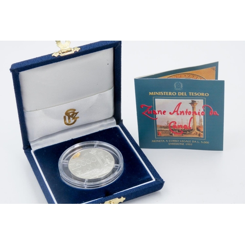 277 - Silver Zuane Antonio da Canal Commemorative Coin Moneta Celebrativa del 3000 Anniversario Della Nasc... 