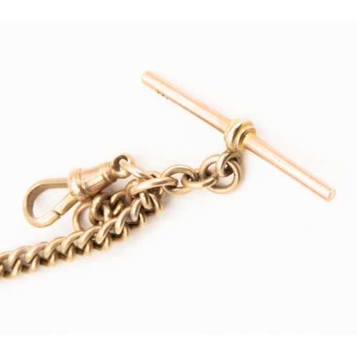 28 - 9 Carat Yellow and Rose Gold T-Bar Pocket Watch Chain 35cm Long