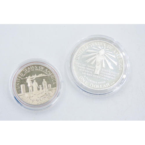 284 - United States Liberty Coins 1986 Liberty Half Dollar and 1986 Liberty Fine Silver Dollar Encapsulate... 