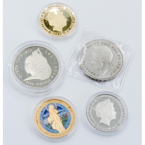 286 - Collection of Various Silver Coins Quantity as Photographed Two Deep Filled 24ct Yellow Gold