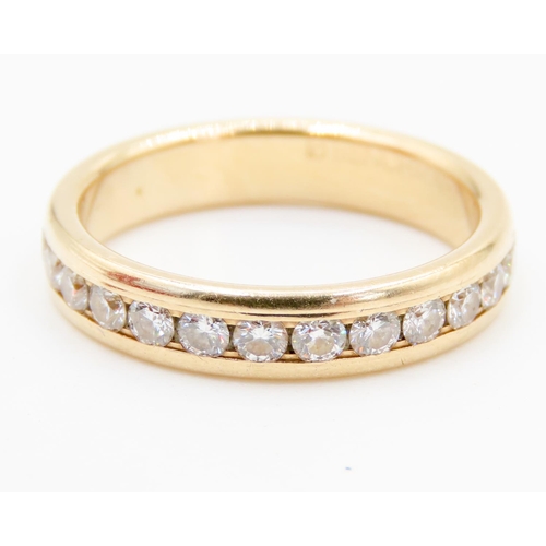 300 - Diamond Set Full Eternity Ring Mounted in 14 Carat Yellow Gold Band Ring Size L