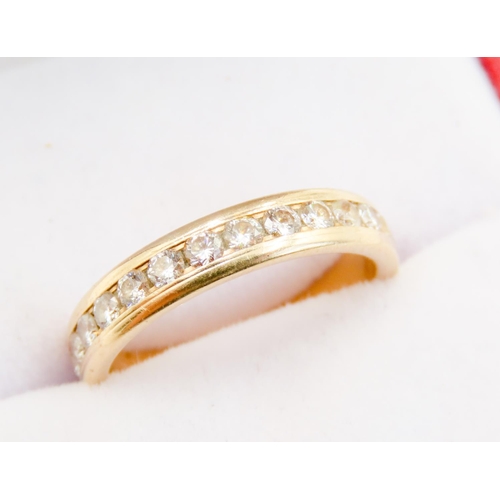 300 - Diamond Set Full Eternity Ring Mounted in 14 Carat Yellow Gold Band Ring Size L