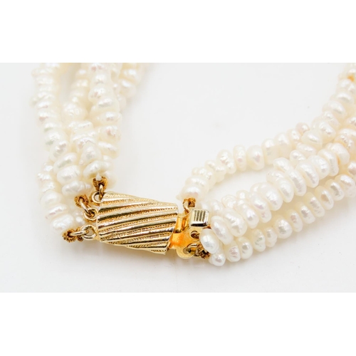 307 - Five Strand Ladies Pearl Necklace 40cm Long