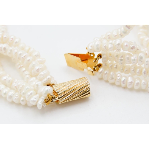 307 - Five Strand Ladies Pearl Necklace 40cm Long