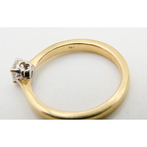 316 - Diamond Solitaire Ring Four Claw Basket Set in 18 Carat Yellow Gold Ring Size P