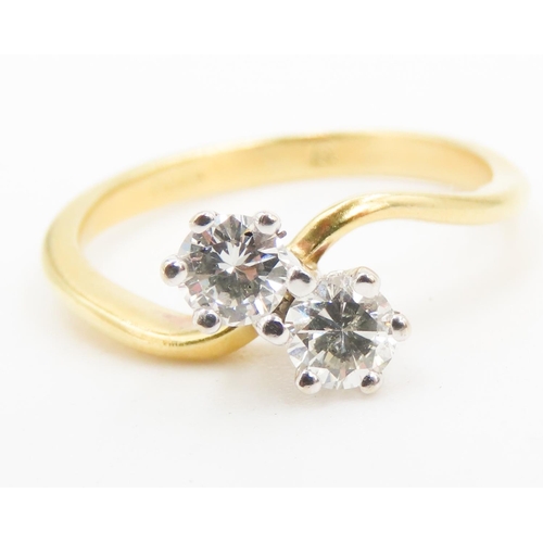 354 - Diamond Toi et Moi Ring Set in 18 Carat Yellow Gold Ring Size L