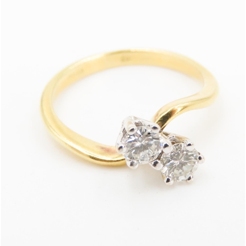 354 - Diamond Toi et Moi Ring Set in 18 Carat Yellow Gold Ring Size L