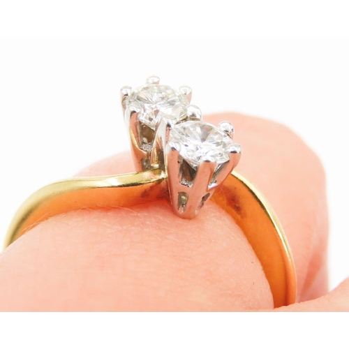 354 - Diamond Toi et Moi Ring Set in 18 Carat Yellow Gold Ring Size L