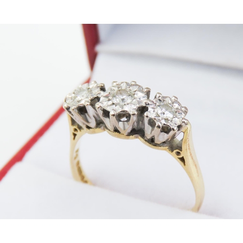 356 - Three Stone Ladies Diamond Ring Finely Set in 18 Carat White Gold Mounted on 18 Carat Yellow Gold Ri... 