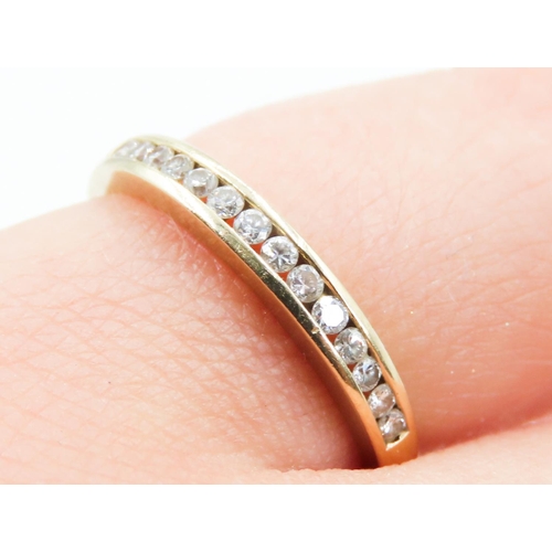 368 - Channel Set Diamond Half Eternity Ring Mounted in 18 Carat Yellow Gold Ring Size M