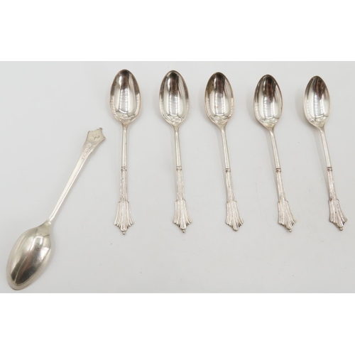 402 - Set of Six Silver Tea Spoons 12cm Long