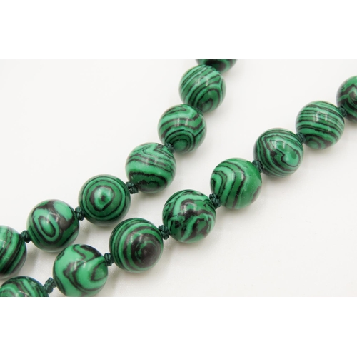 420 - Malachite Bead Necklace 60cm Long